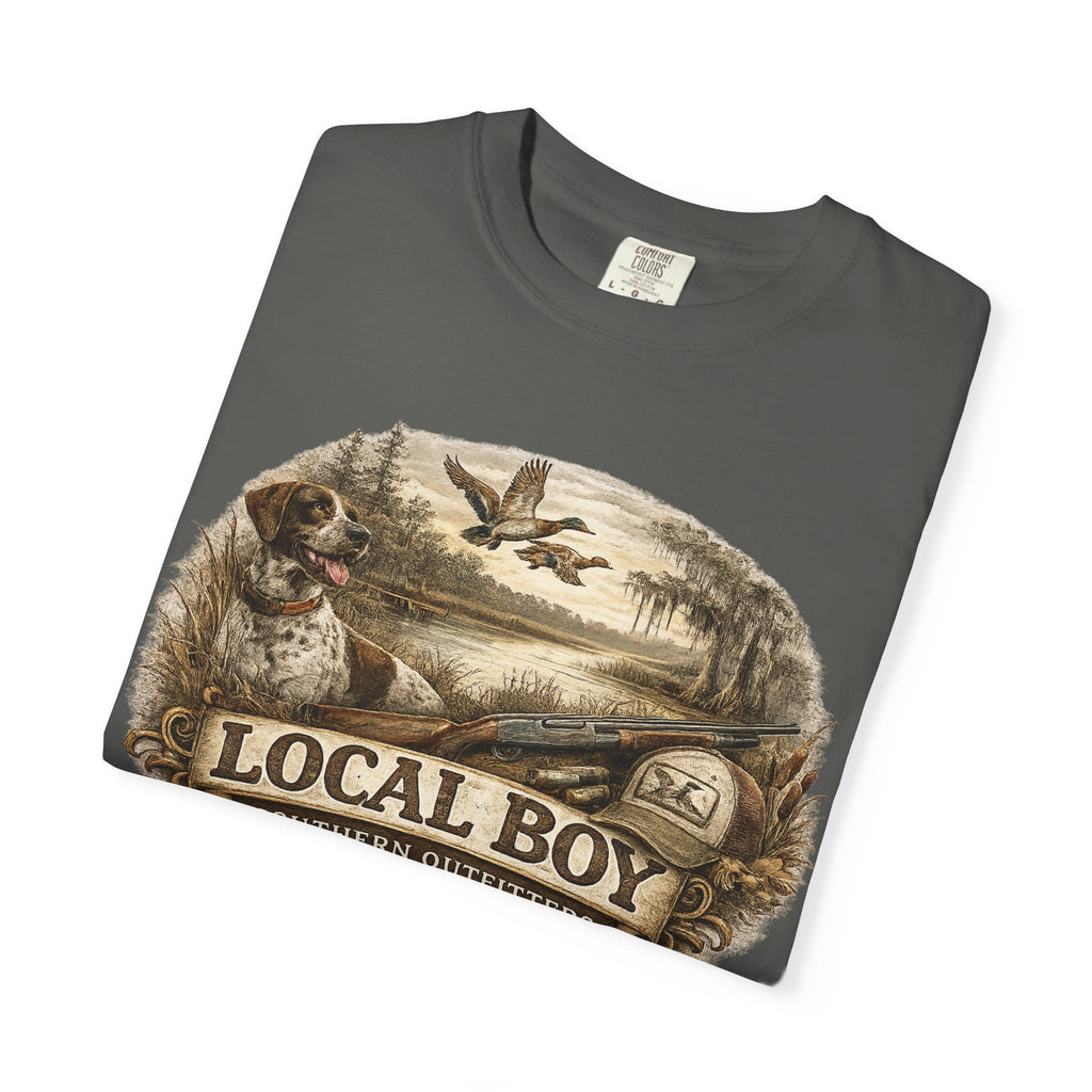 Local Boy Outdoor T‑Shirt — Vintage Hunting & Fishing Graphic