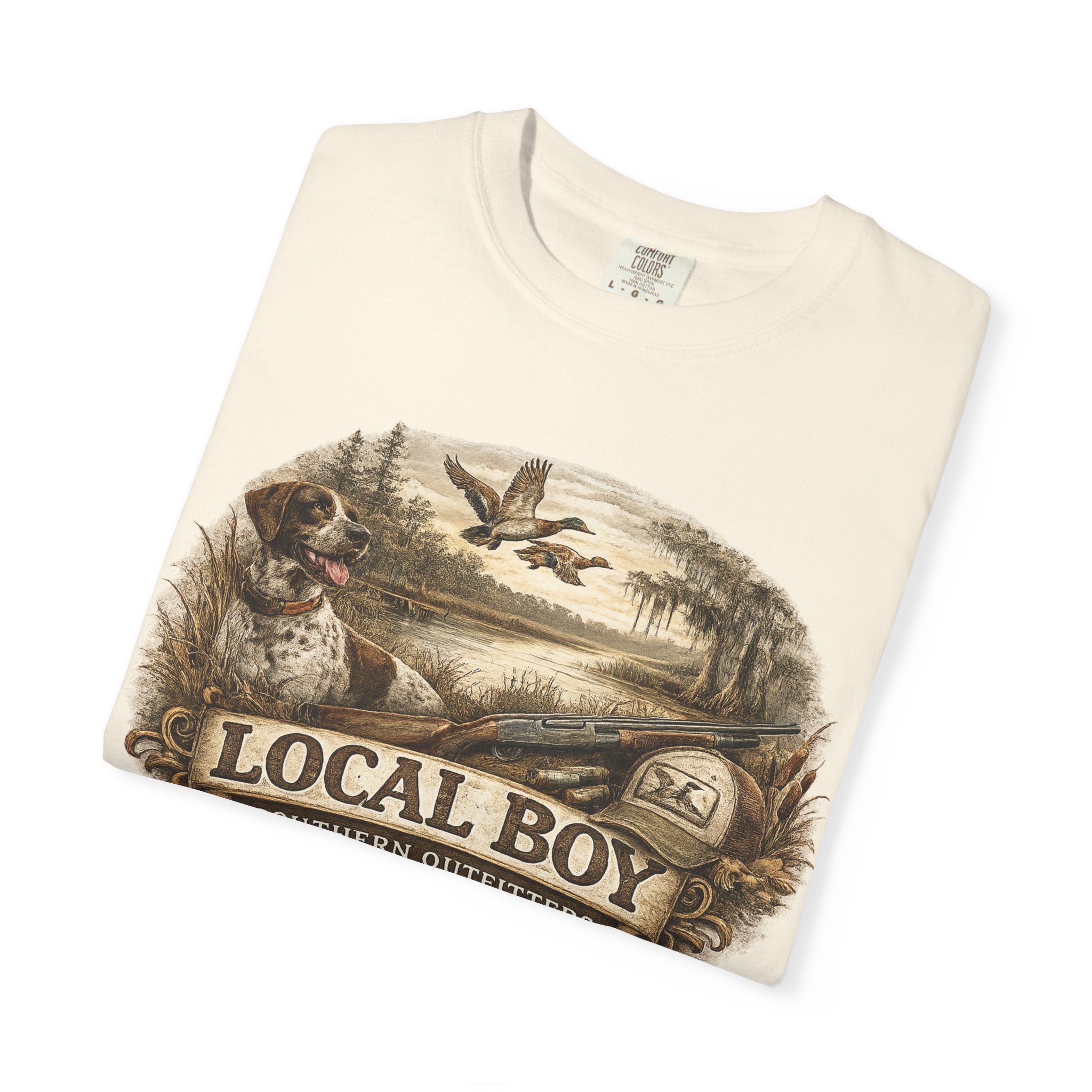 Local Boy Outdoor T‑Shirt — Vintage Hunting & Fishing Graphic
