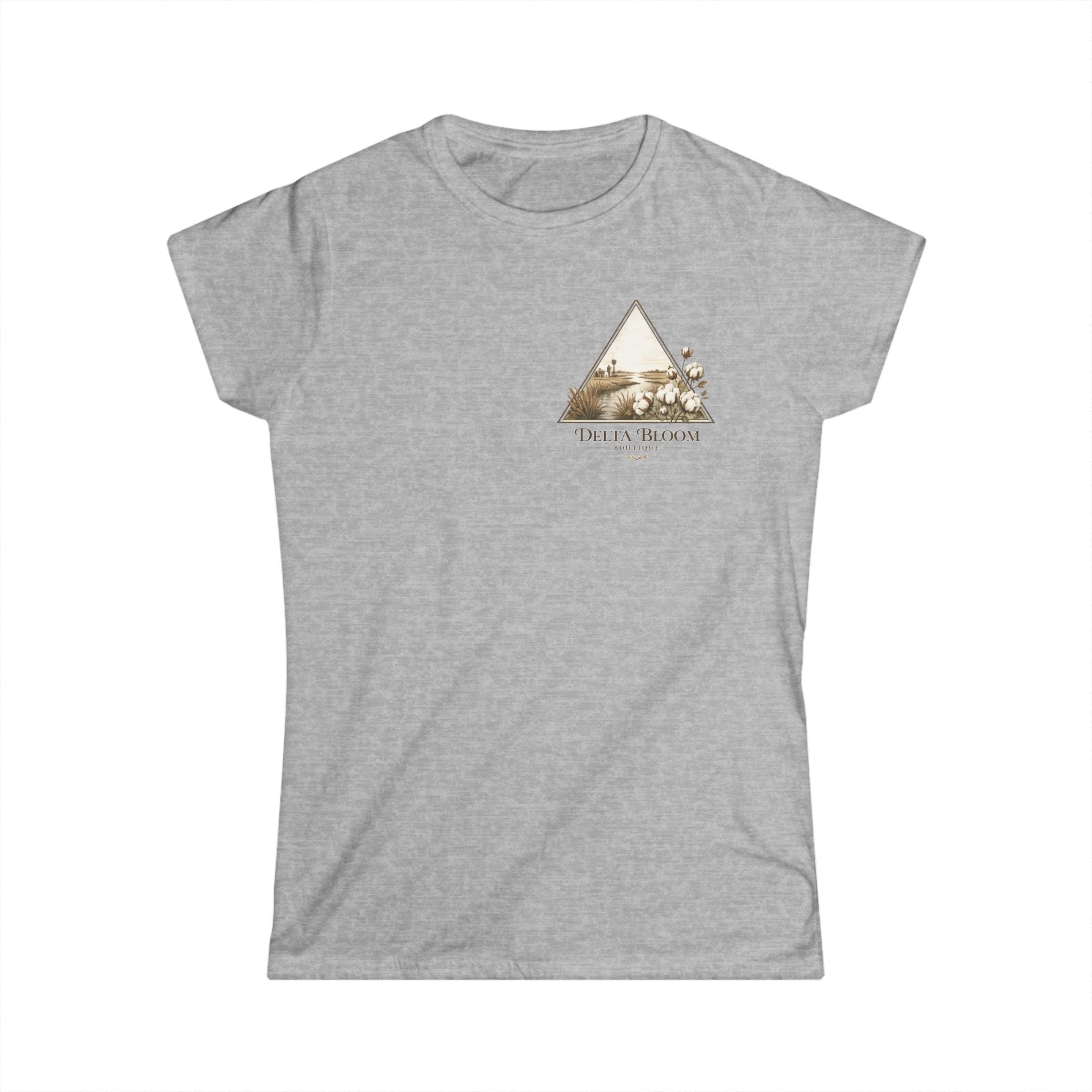 Delta Bloom Boutique Tee — Floral Triangle Logo Women's Tee