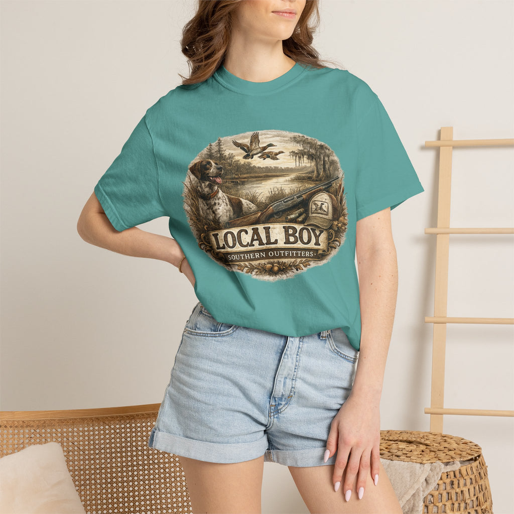 Local Boy Outdoor T‑Shirt — Vintage Hunting & Fishing Graphic