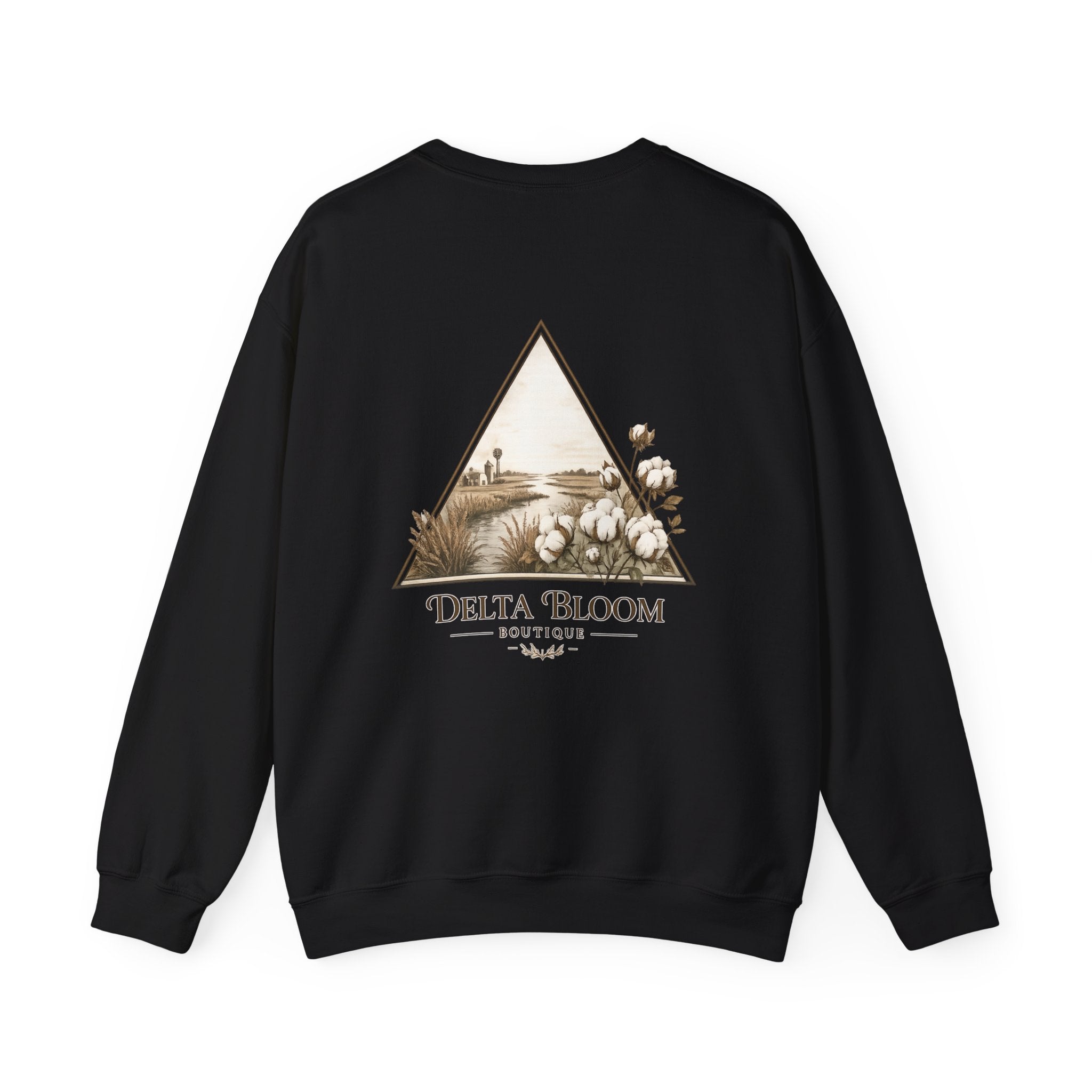 Delta Bloom Crewneck Sweatshirt — Botanical Triangle Graphic