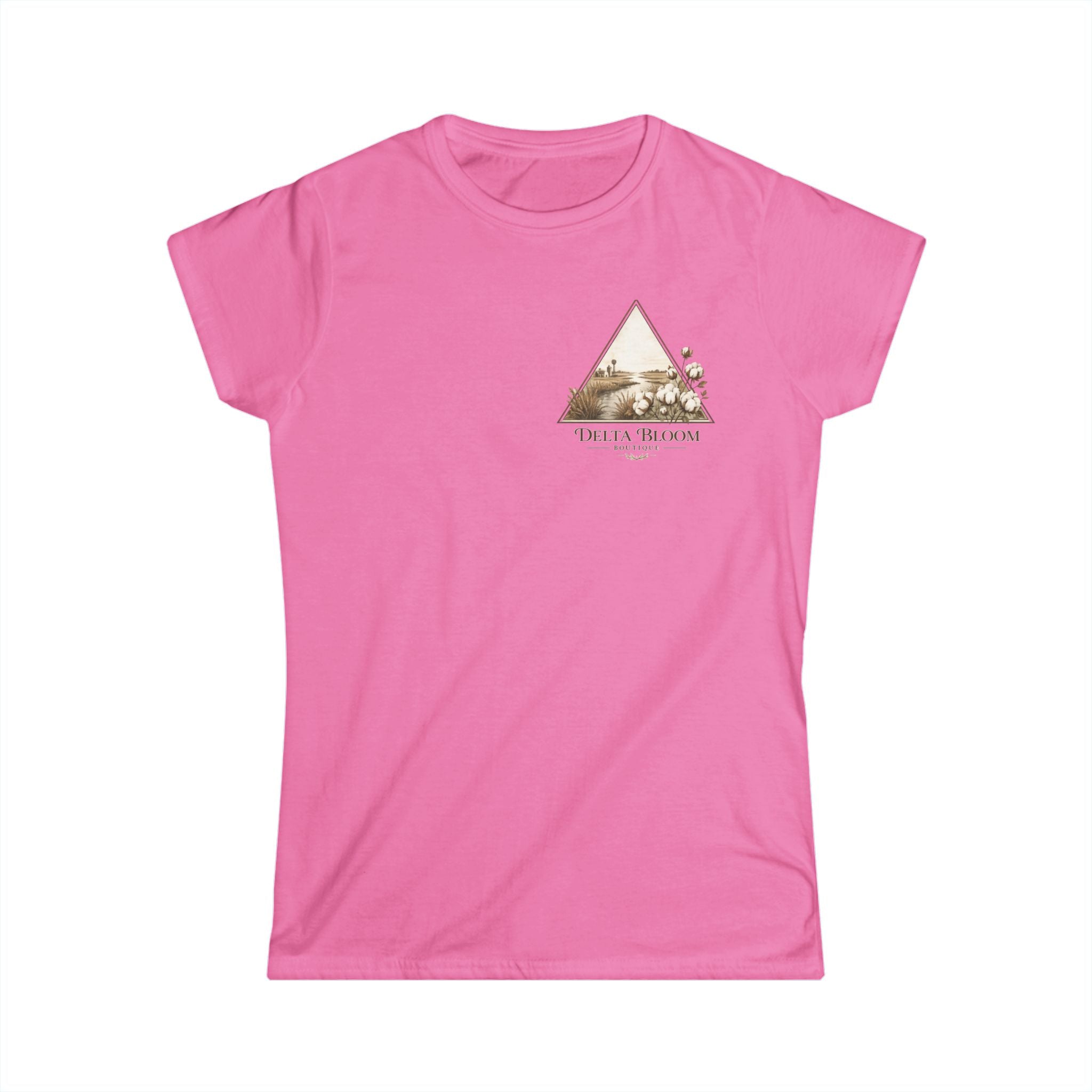 Delta Bloom Boutique Tee — Floral Triangle Logo Women's Tee