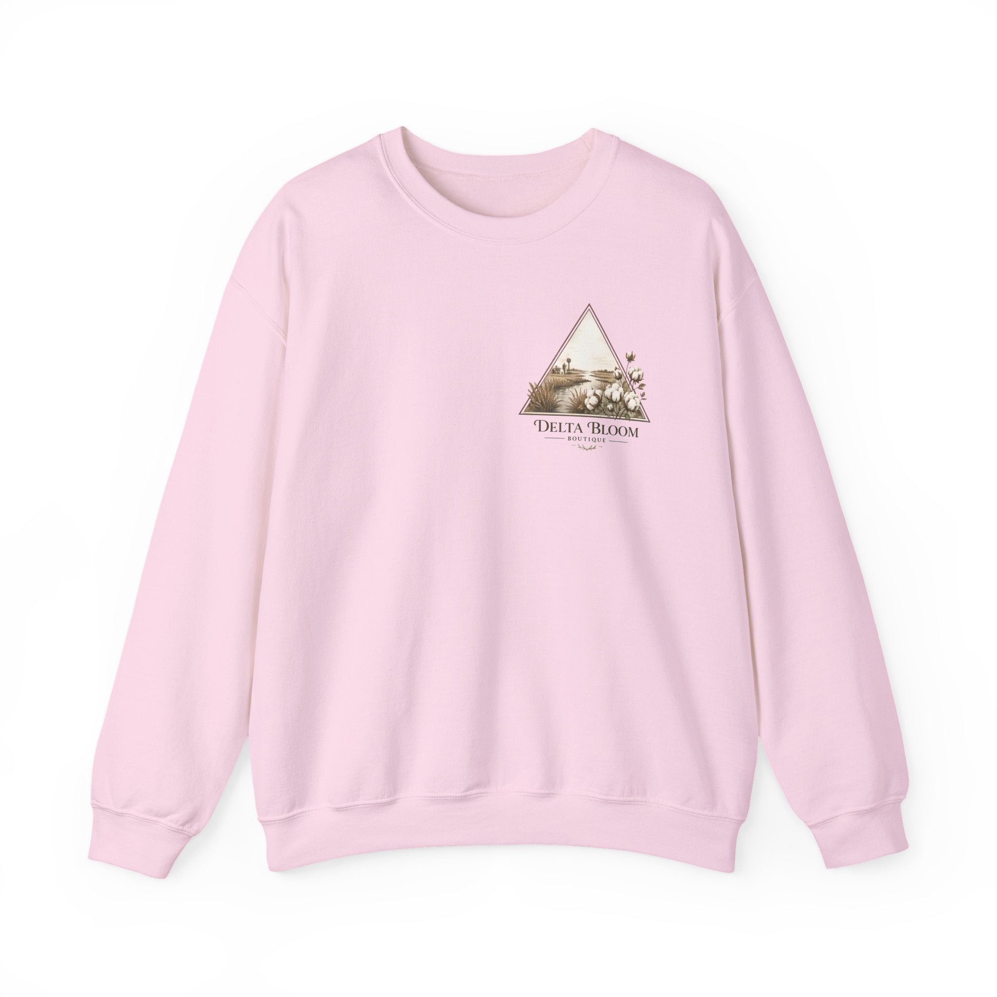 Delta Bloom Crewneck Sweatshirt — Botanical Triangle Graphic