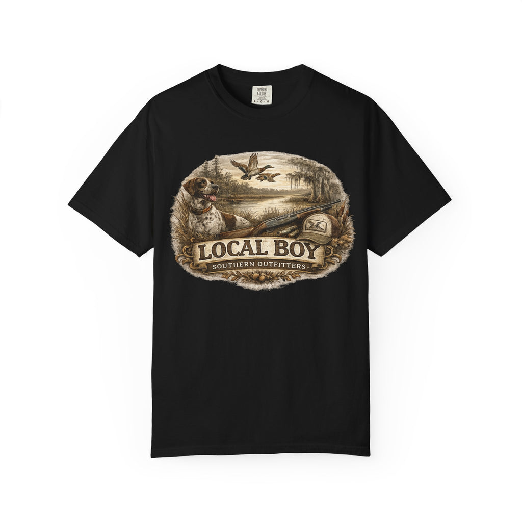Local Boy Outdoor T‑Shirt — Vintage Hunting & Fishing Graphic