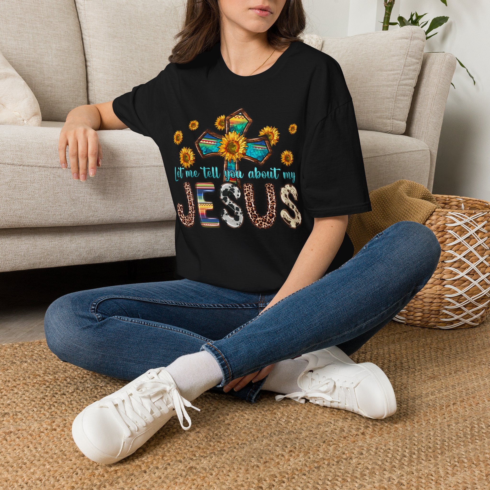 Jesus Sunflower Cross T-Shirt — It’s Me Tell You About My Jesus Graphic Tee
