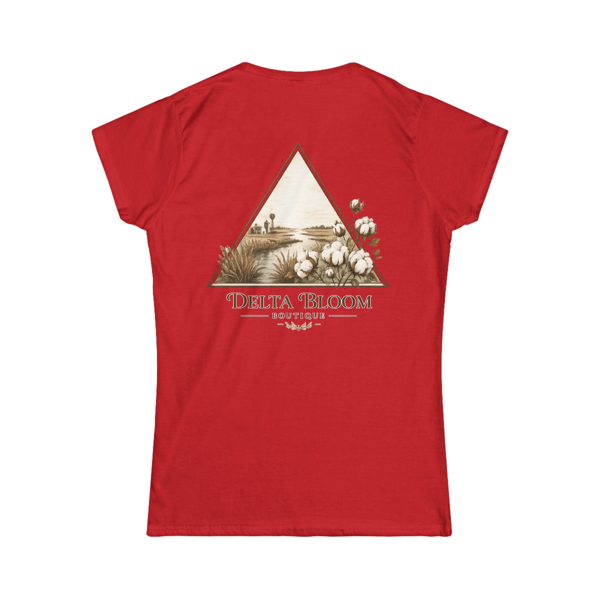 Delta Bloom Boutique Tee — Floral Triangle Logo Women's Tee