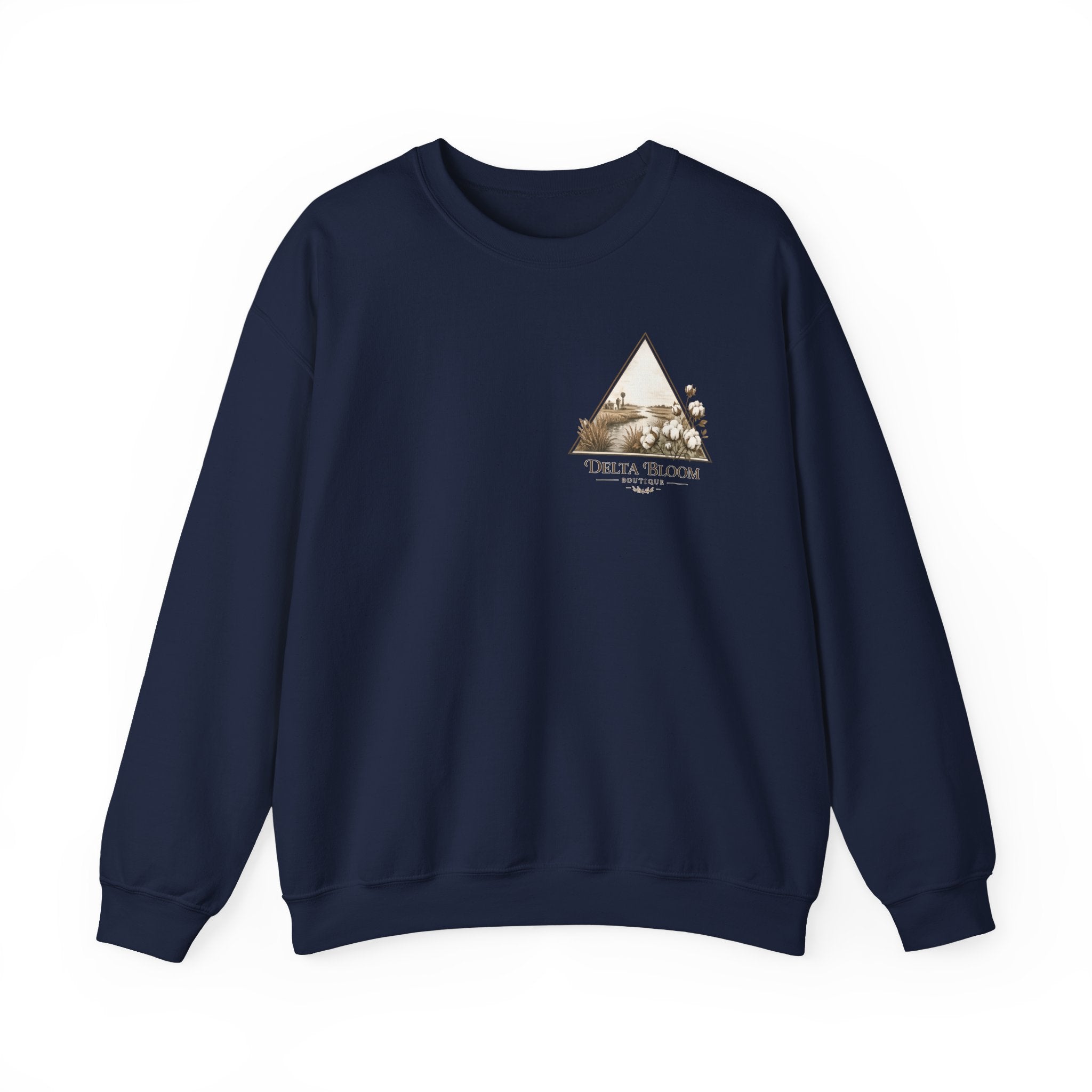 Delta Bloom Crewneck Sweatshirt — Botanical Triangle Graphic