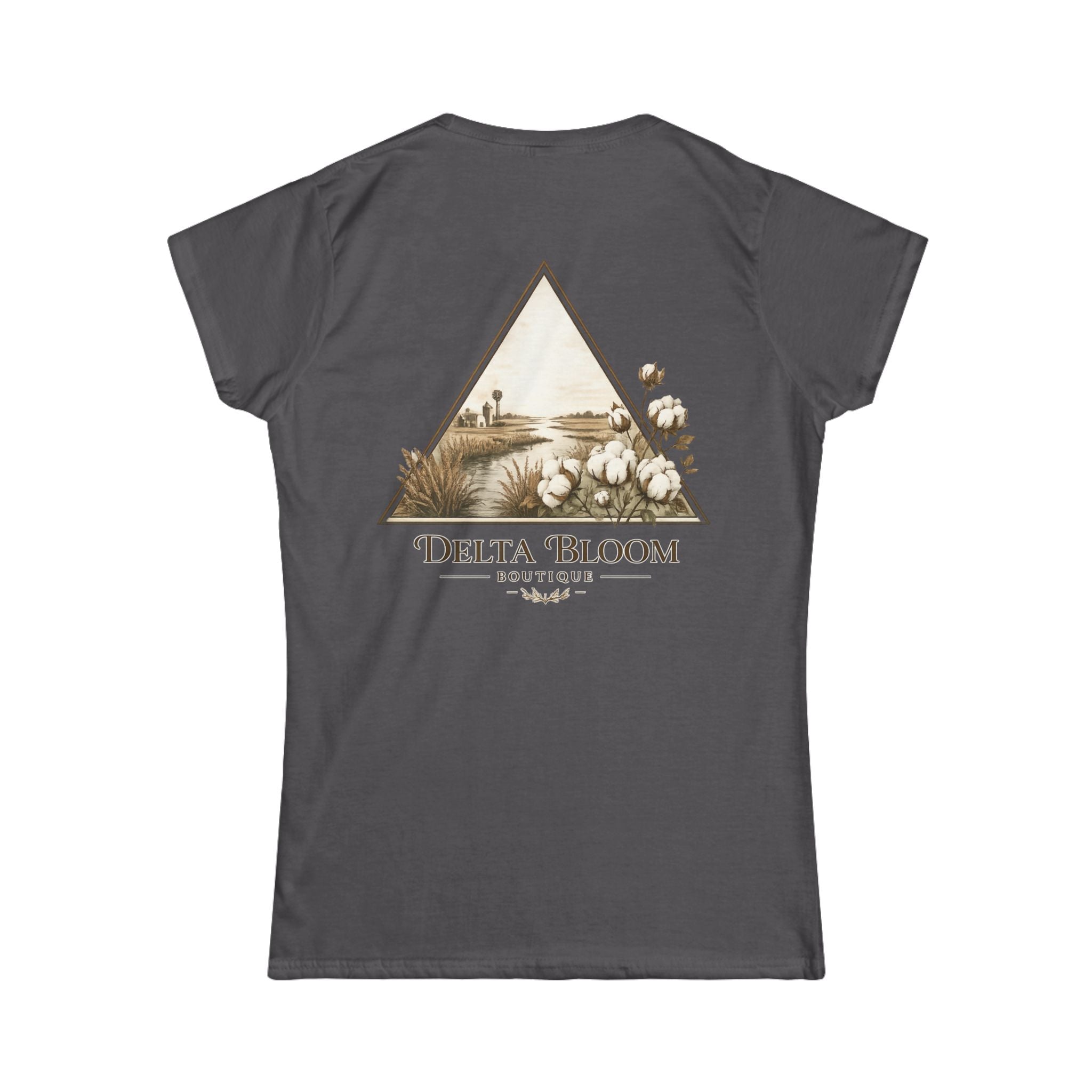 Delta Bloom Boutique Tee — Floral Triangle Logo Women's Tee