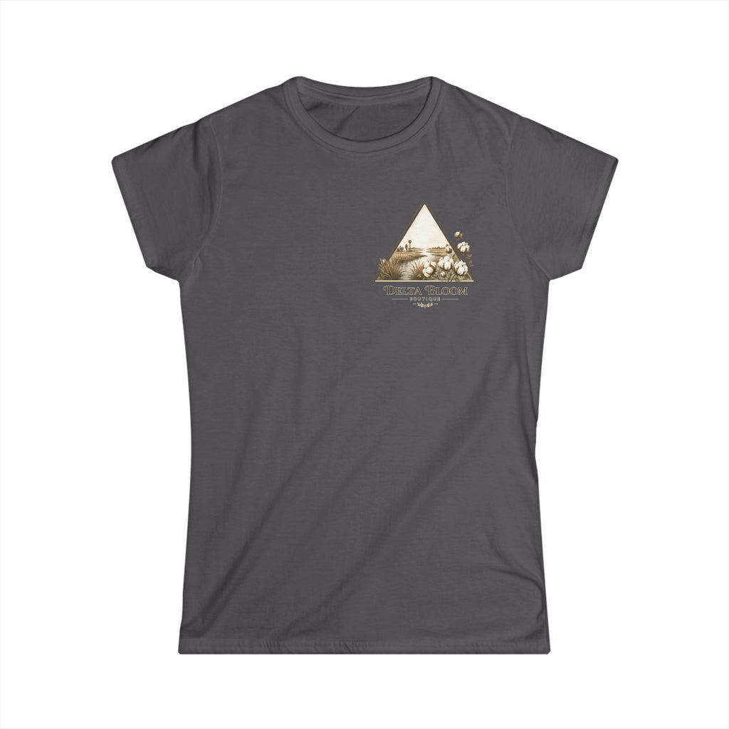 Delta Bloom Boutique Tee — Floral Triangle Logo Women's Tee