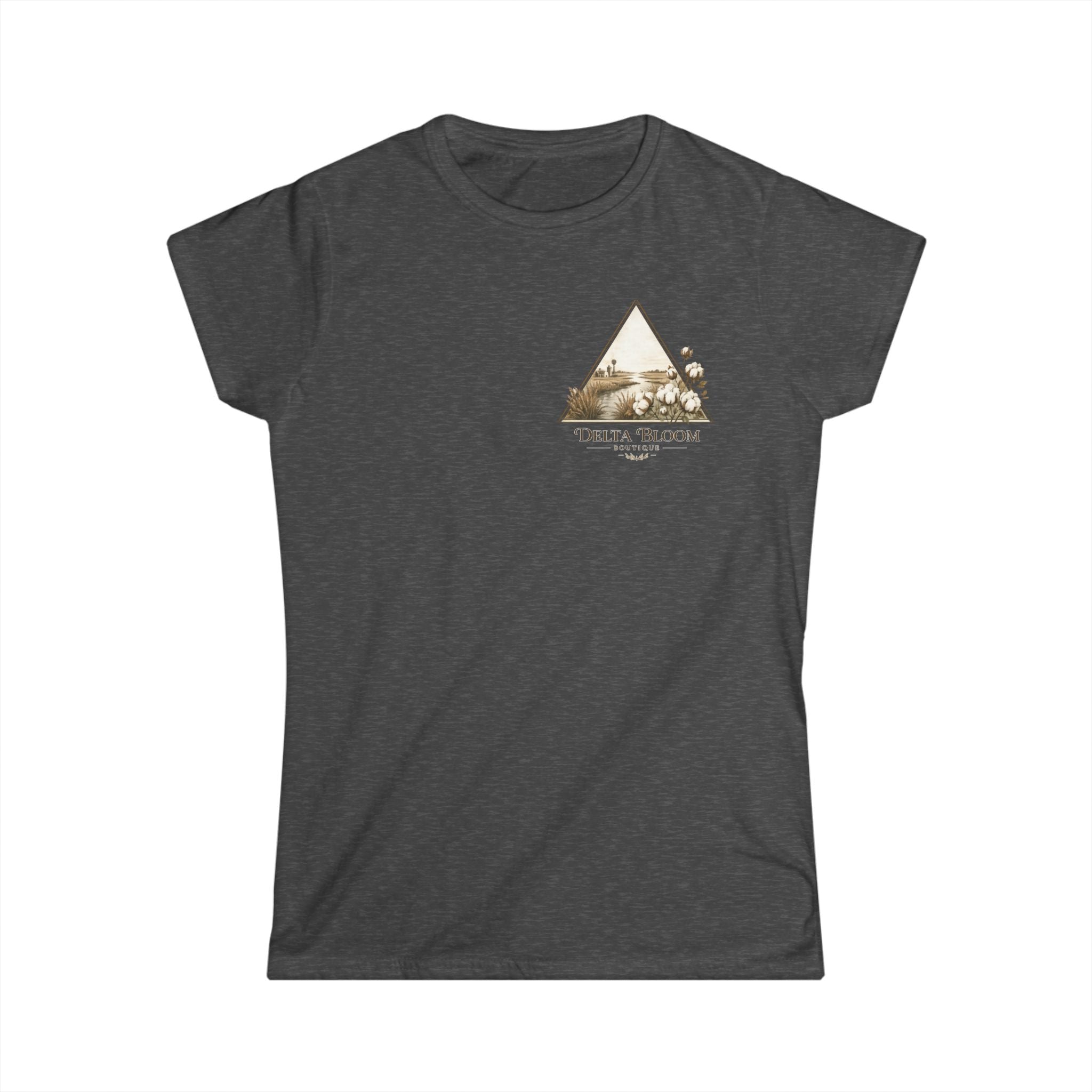 Delta Bloom Boutique Tee — Floral Triangle Logo Women's Tee