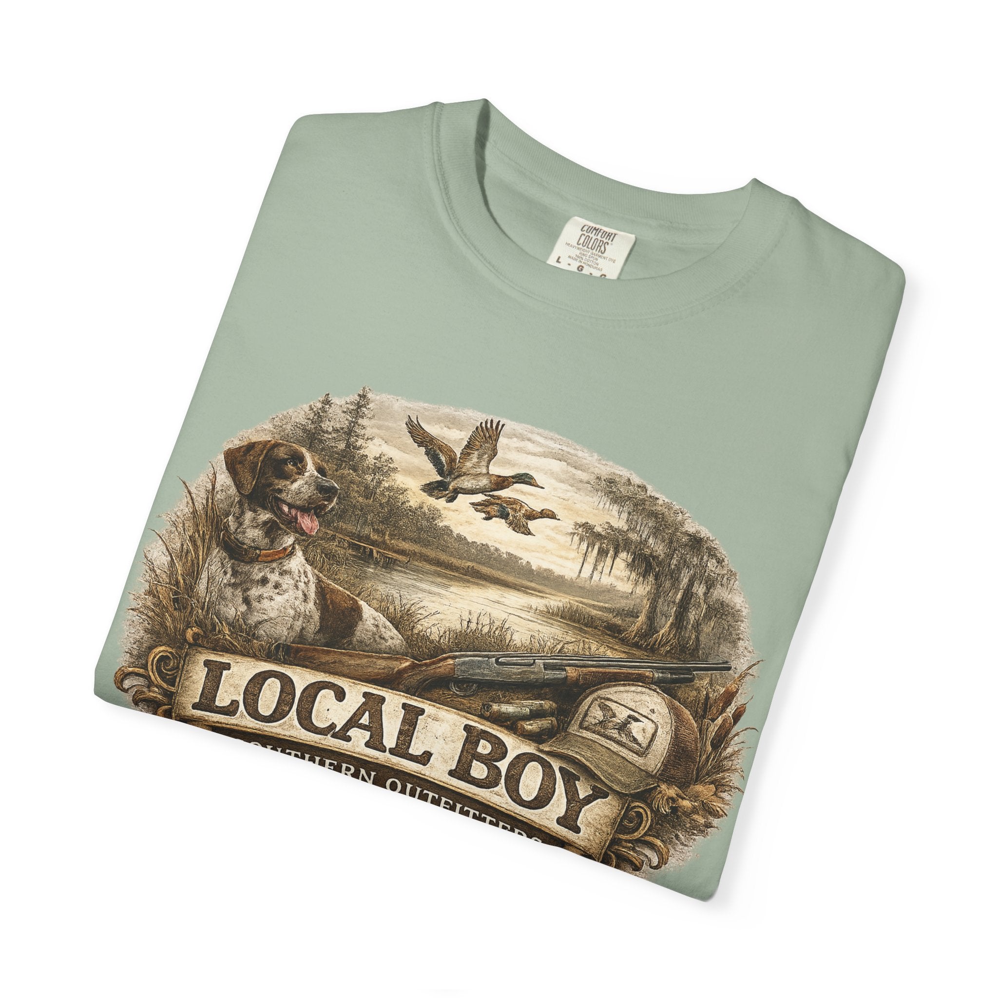 Local Boy Outdoor T‑Shirt — Vintage Hunting & Fishing Graphic