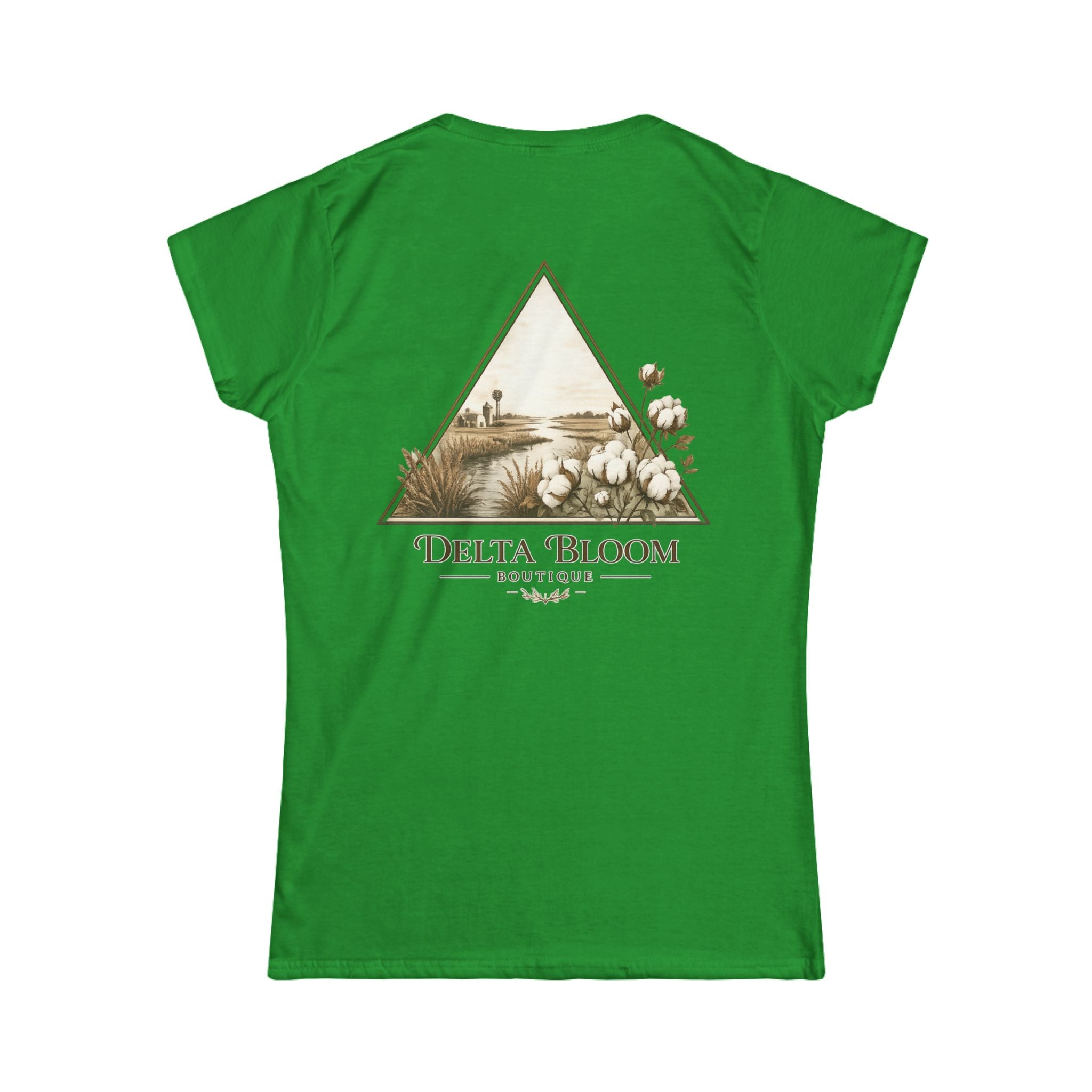 Delta Bloom Boutique Tee — Floral Triangle Logo Women's Tee
