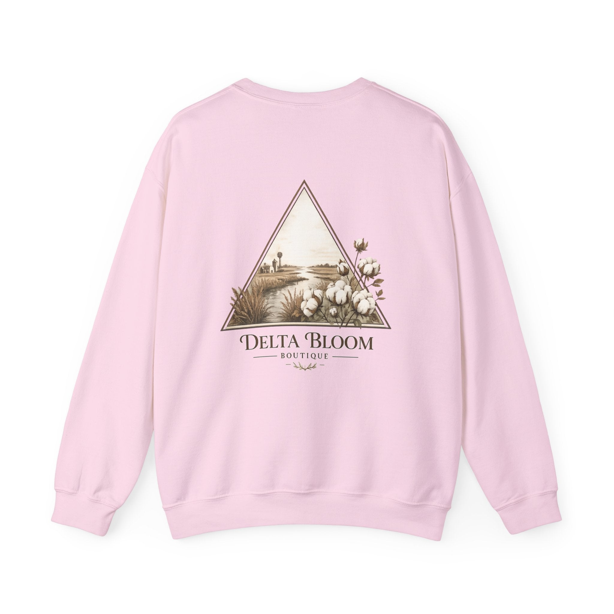 Delta Bloom Crewneck Sweatshirt — Botanical Triangle Graphic