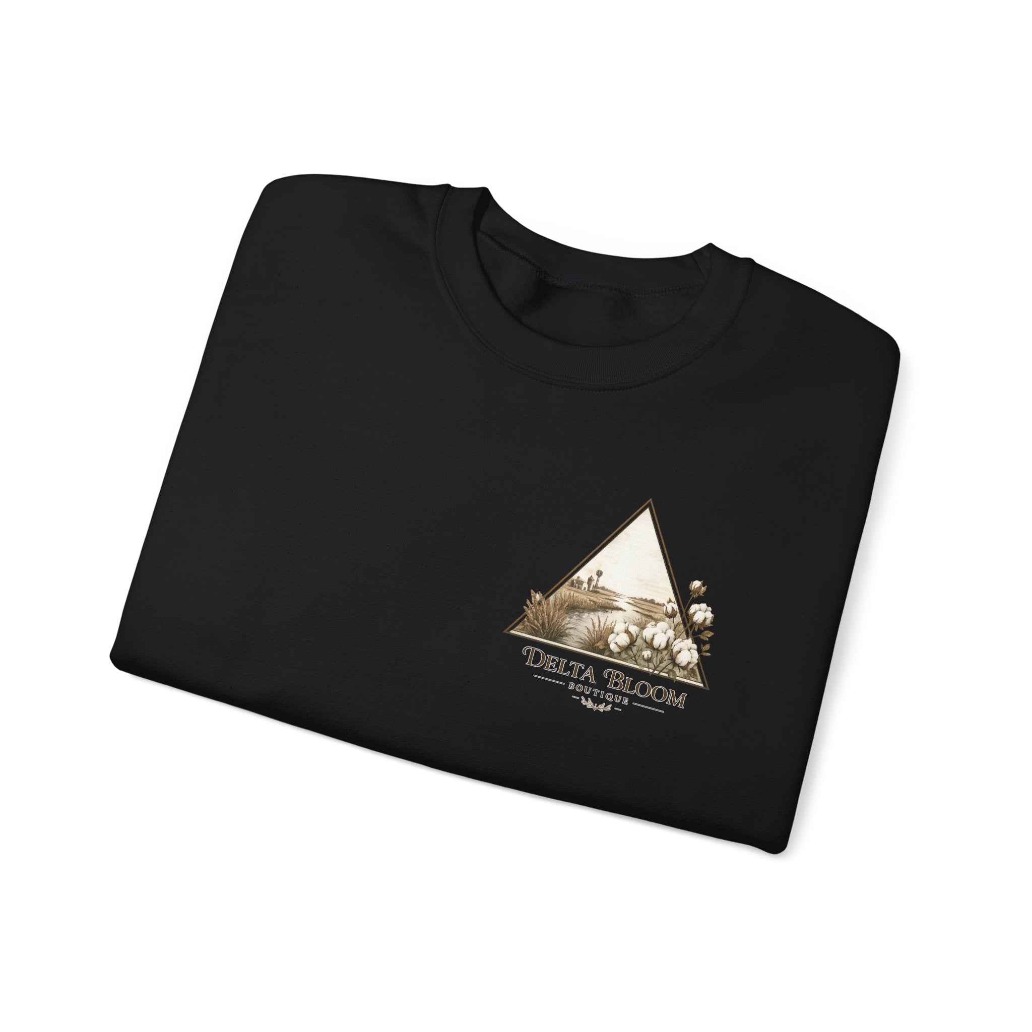 Delta Bloom Crewneck Sweatshirt — Botanical Triangle Graphic