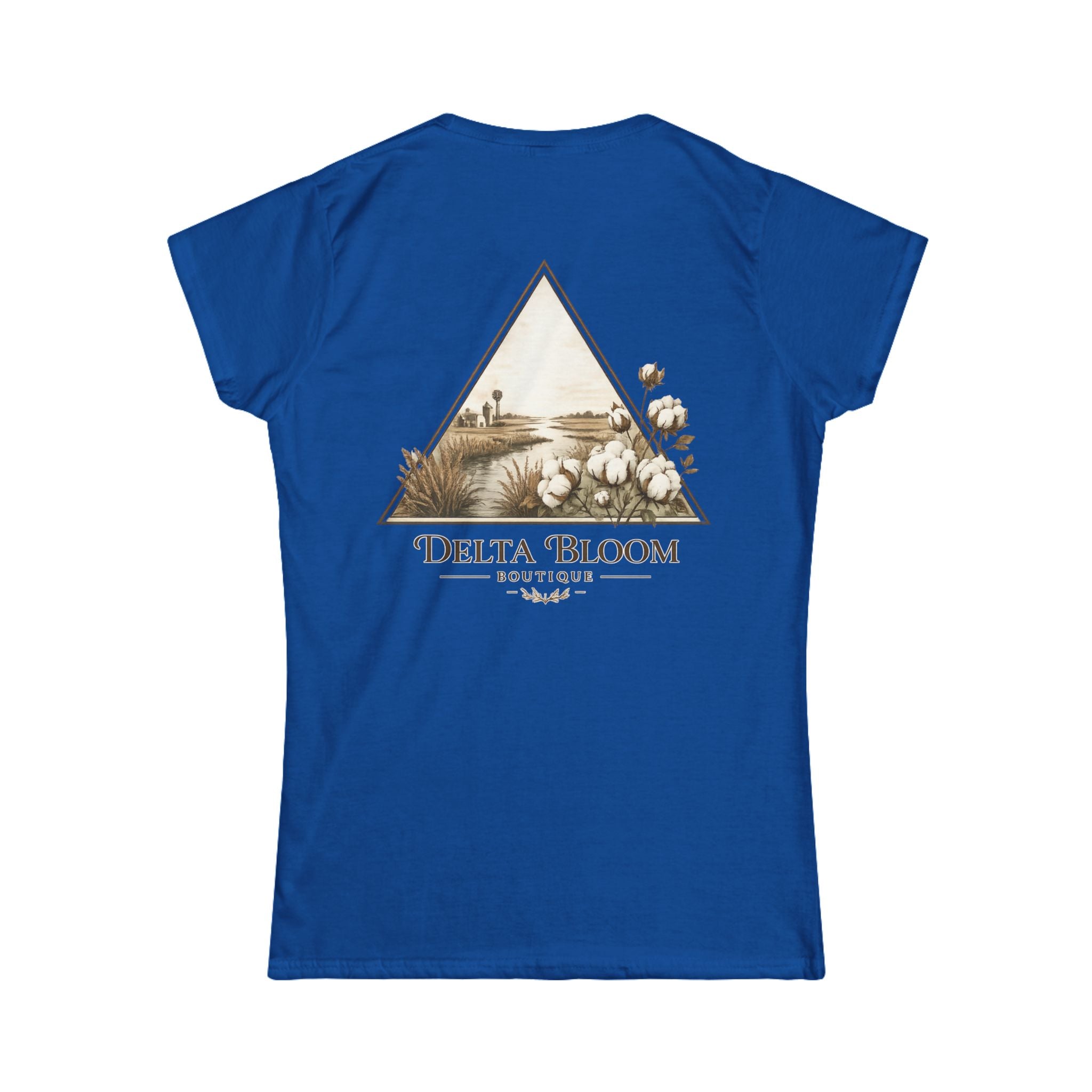 Delta Bloom Boutique Tee — Floral Triangle Logo Women's Tee