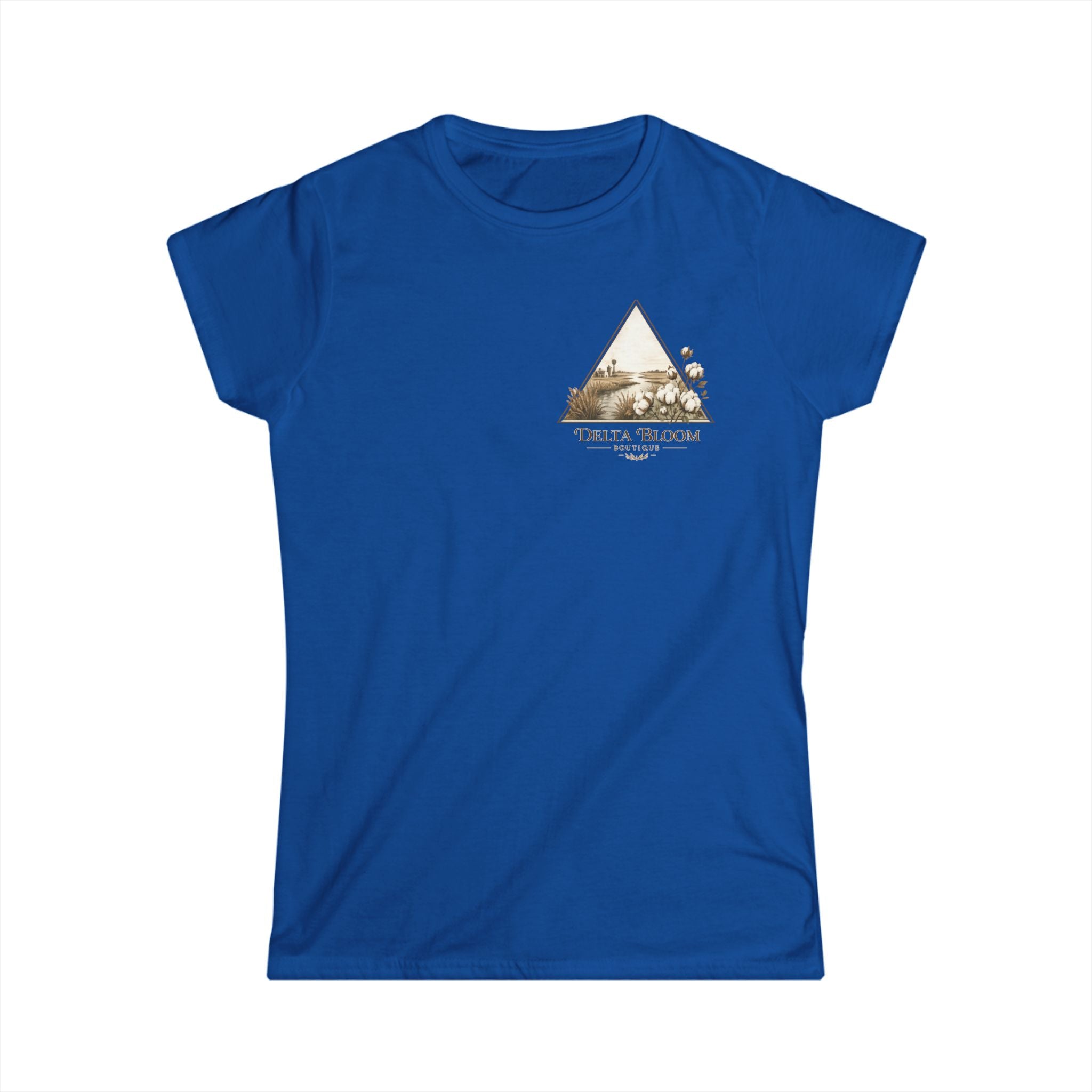 Delta Bloom Boutique Tee — Floral Triangle Logo Women's Tee