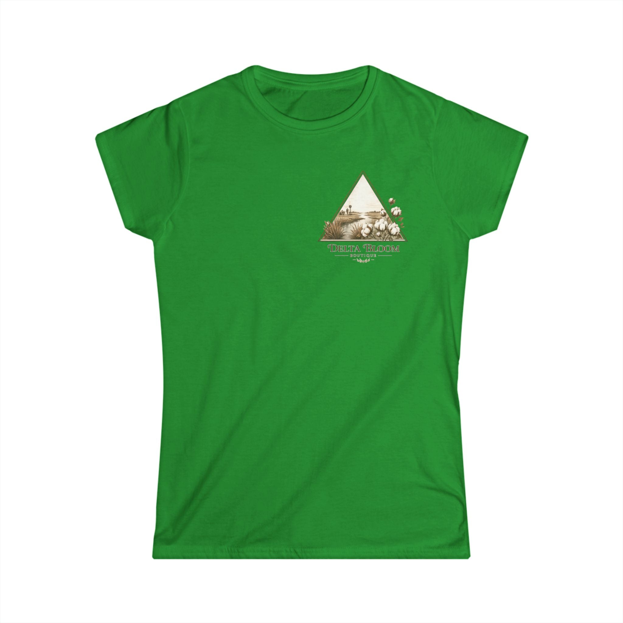 Delta Bloom Boutique Tee — Floral Triangle Logo Women's Tee