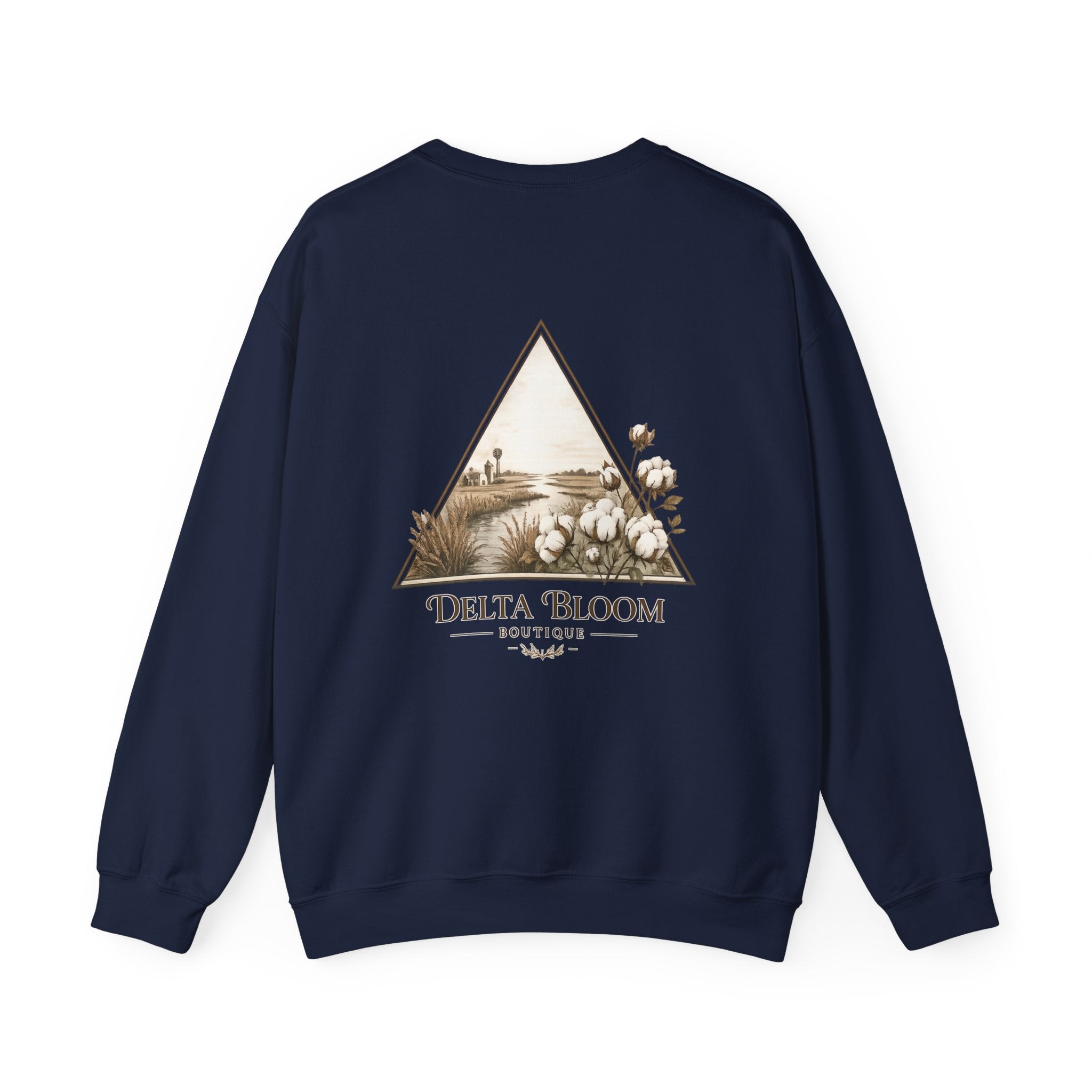Delta Bloom Crewneck Sweatshirt — Botanical Triangle Graphic
