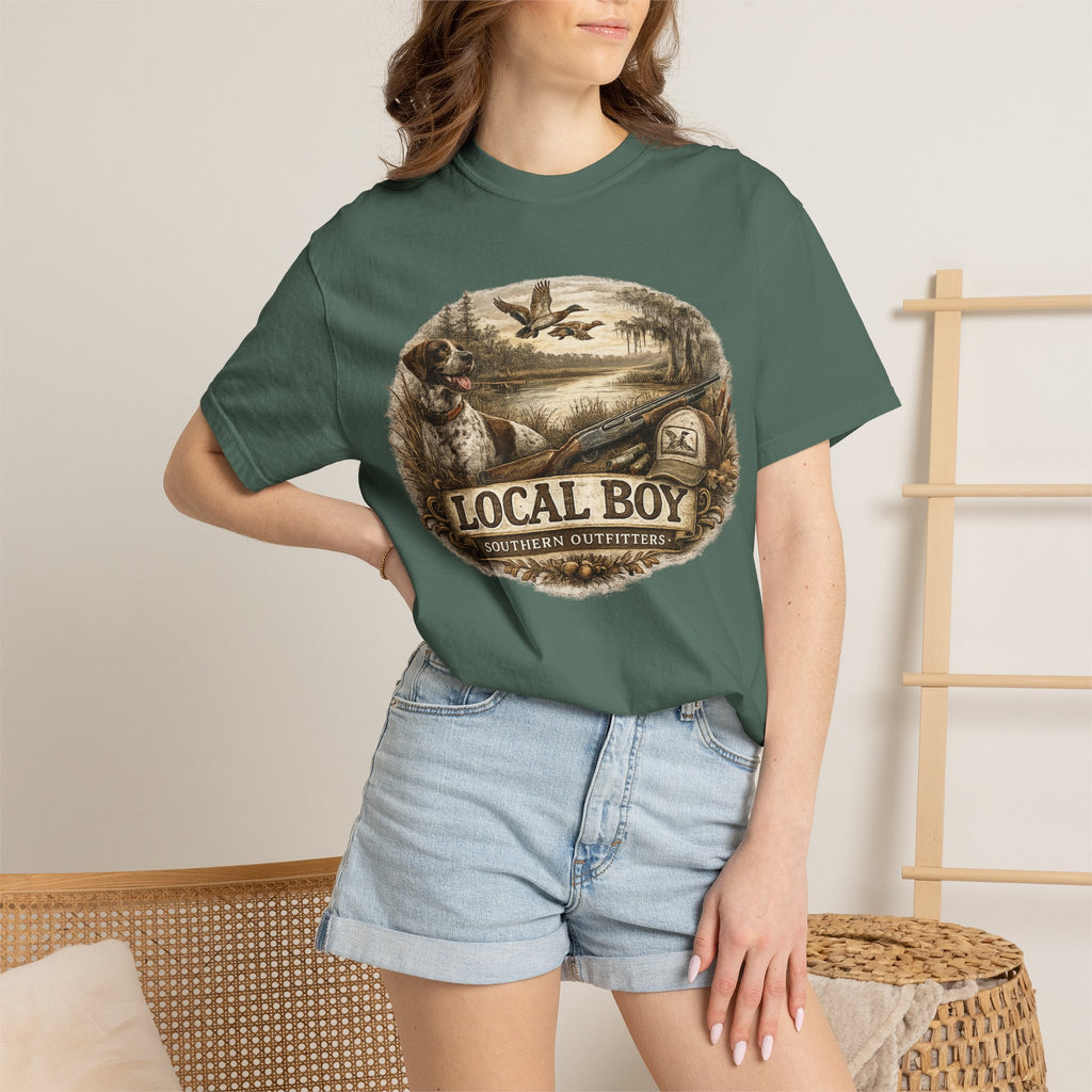 Local Boy Outdoor T‑Shirt — Vintage Hunting & Fishing Graphic