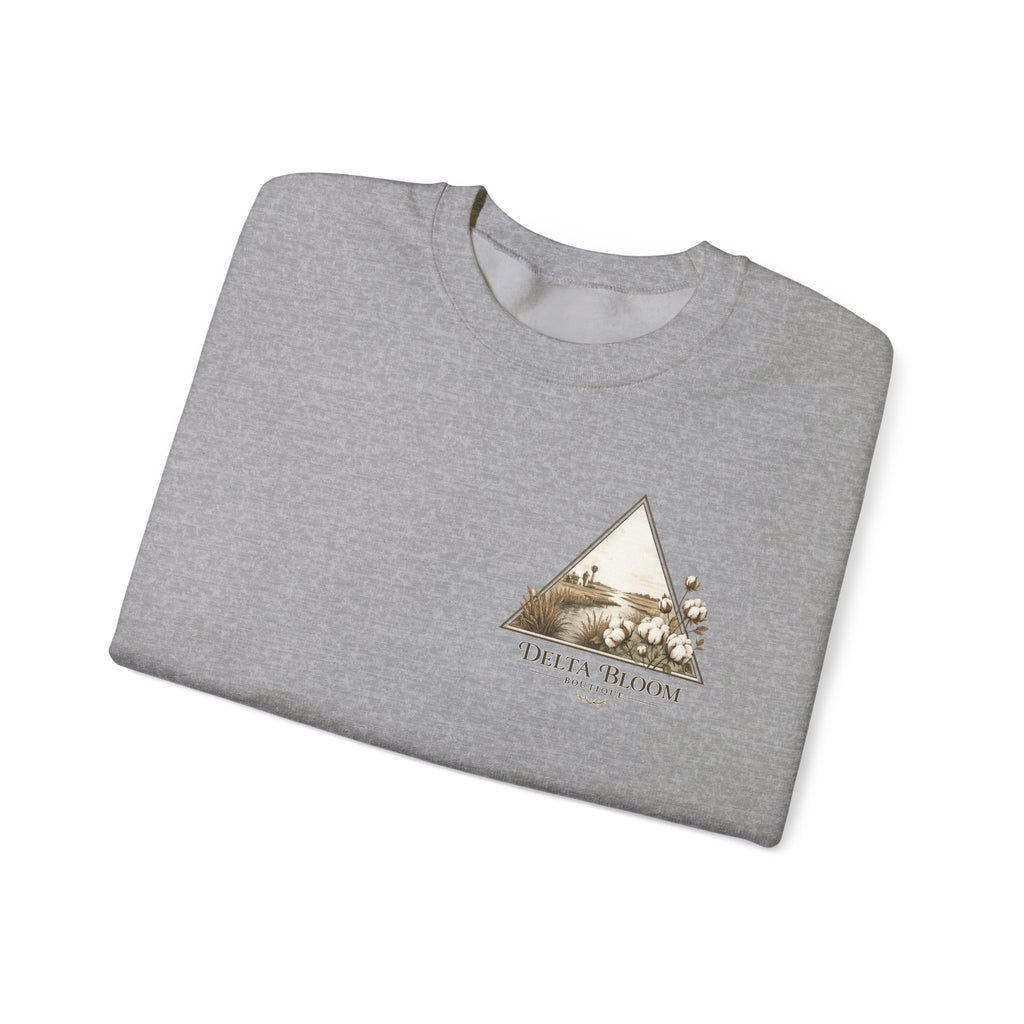 Delta Bloom Crewneck Sweatshirt — Botanical Triangle Graphic