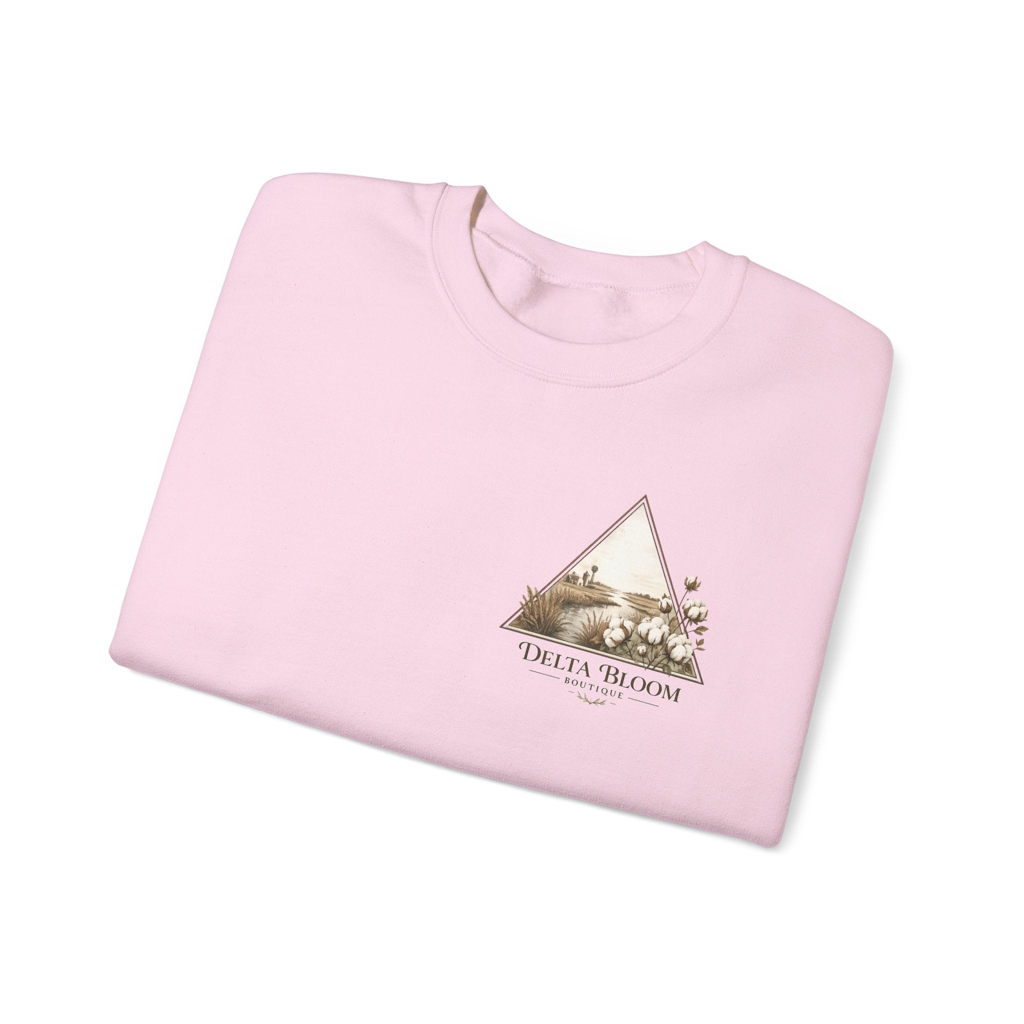 Delta Bloom Crewneck Sweatshirt — Botanical Triangle Graphic